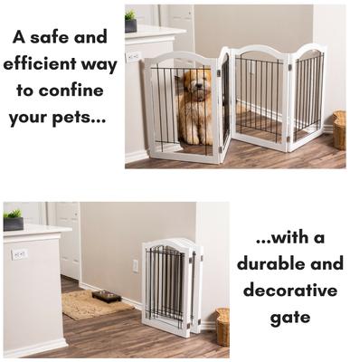 Show full view: Internet's Best Arched Top Wire Dog Gate, 30-in, White, 4 Panel slide 4 of 9