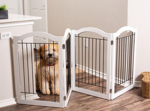 Show full view: Internet's Best Arched Top Wire Dog Gate, 30-in, White, 4 Panel slide 5 of 9