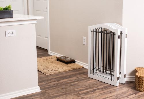 Show full view: Internet's Best Arched Top Wire Dog Gate, 30-in, White, 4 Panel slide 6 of 9