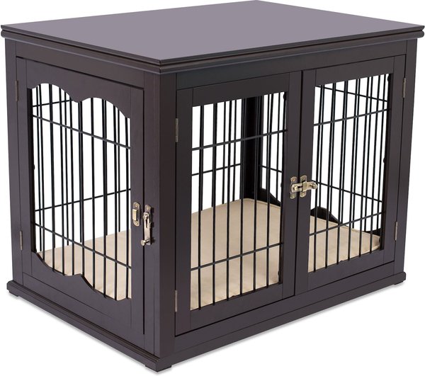 Show full view: Internet's Best Double Door Furniture Style Dog Crate & End Table, Espresso, 32 inch slide 3 of 10