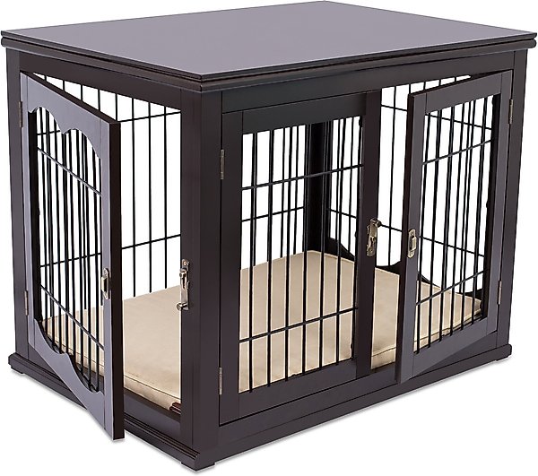 Show full view: Internet's Best Double Door Furniture Style Dog Crate & End Table, Espresso, 32 inch slide 4 of 10