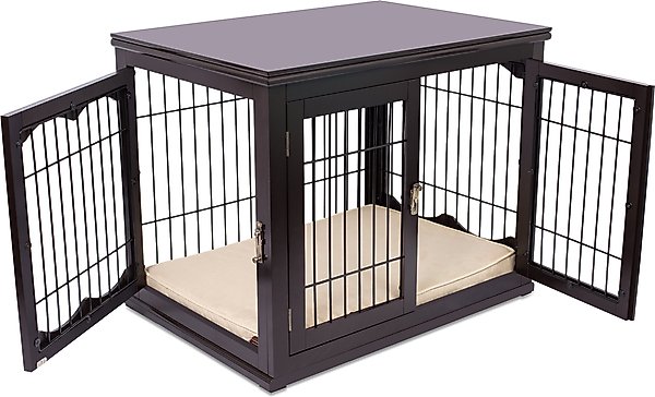 Show full view: Internet's Best Double Door Furniture Style Dog Crate & End Table, Espresso, 32 inch slide 5 of 10