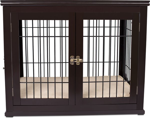 Show full view: Internet's Best Double Door Furniture Style Dog Crate & End Table, Espresso, 32 inch slide 7 of 10
