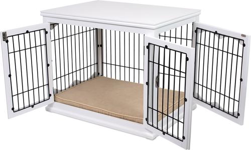 Show full view: Internet's Best Double Door Furniture Style Dog Crate & End Table, White, 32 inch slide 5 of 11