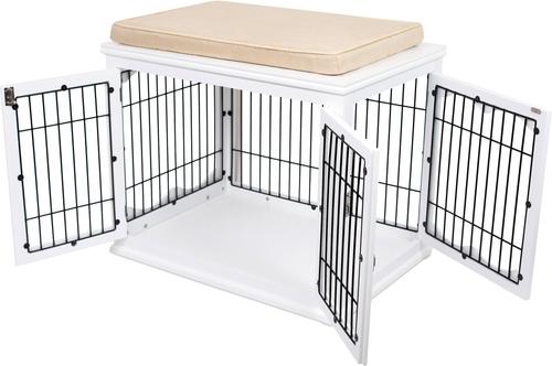 Show full view: Internet's Best Double Door Furniture Style Dog Crate & End Table, White, 32 inch slide 6 of 11