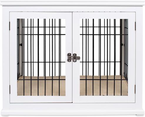 Show full view: Internet's Best Double Door Furniture Style Dog Crate & End Table, White, 32 inch slide 9 of 11