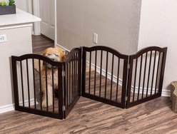Internet's Best Traditional Arch Pet Gate, Espresso, 24-in, 4-Panel