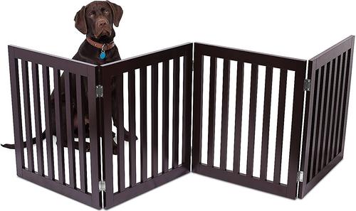 Show full view: Internet's Best Traditional Pet Gate, Espresso, 24-in, 4-Panel slide 2 of 8
