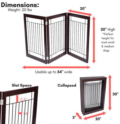 Show full view: Internet's Best Traditional Wire Dog Gate, 30-in, Espresso, 3 Panel slide 3 of 10