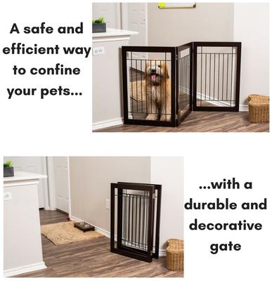 Show full view: Internet's Best Traditional Wire Dog Gate, 30-in, Espresso, 3 Panel slide 4 of 10