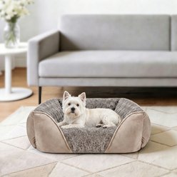 Invenho Orthopedic Washable Dog Bed with Anti-Slip Bottom, Beige, Small slide 1 of 7