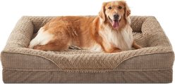 Invenho Waterproof Orthopedic Couch Dog Bed with Washable Removable Cover, Brown, 42 x 32 x 6.5-in
