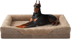 Invenho Waterproof Orthopedic Couch Dog Bed with Washable Removable Cover, Brown, 48 x 35 x 6.5-in