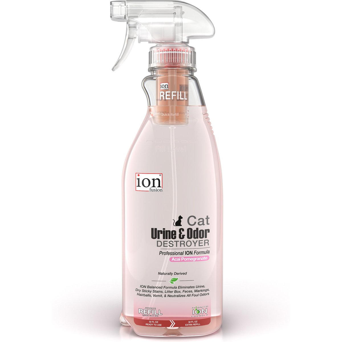 Ion Fusion Professional ION Formula Acai Pomegranete Cat Urine & Odor Destroyer, 32-fl oz bottle & 32-fl oz refill