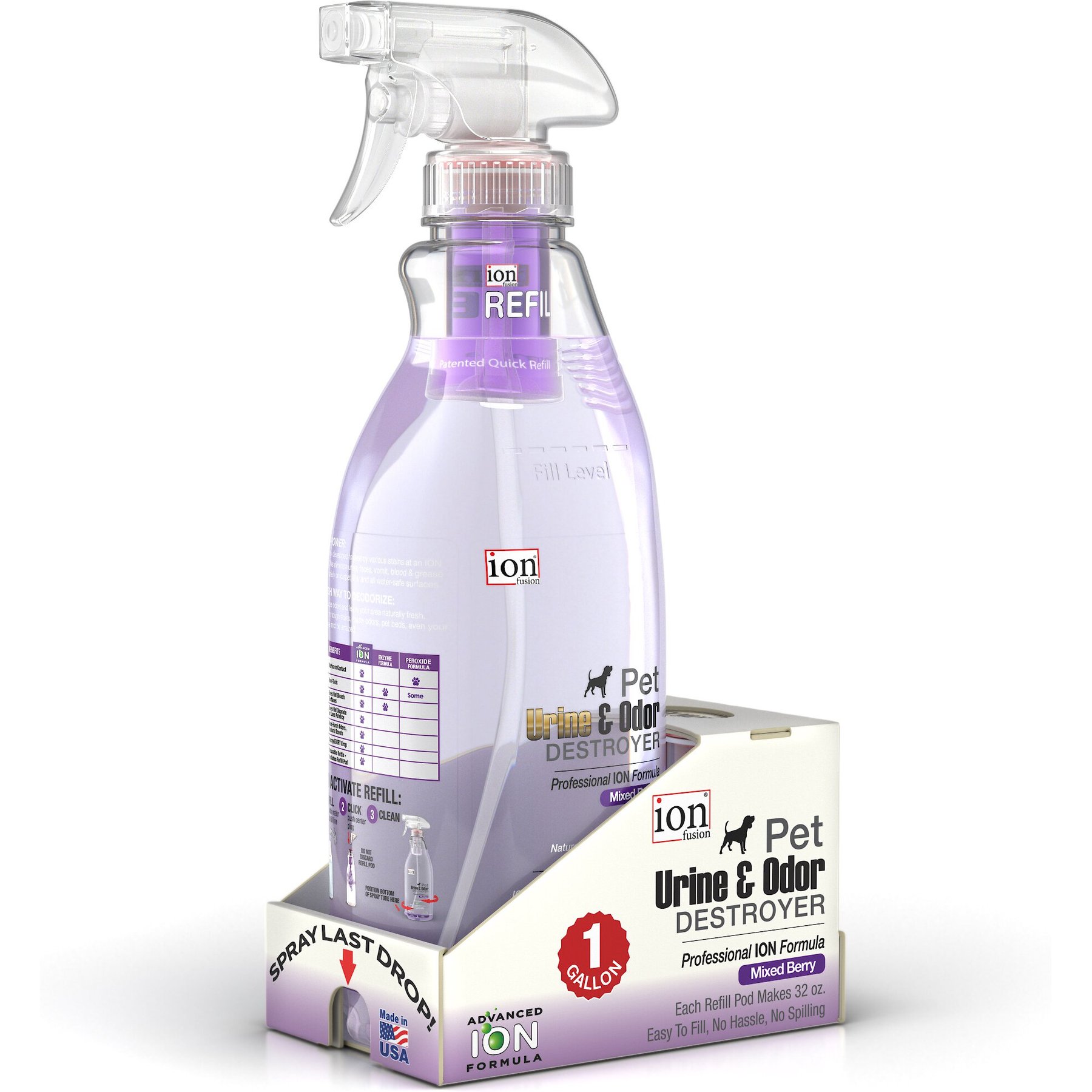 Ion Fusion Professional ION Formula Mixed Berry Pet Urine & Odor Destroyer, 1-gal bottle
