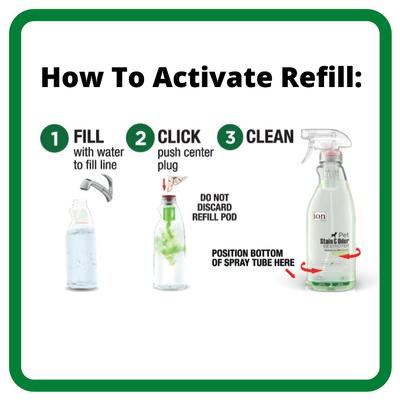Show full view: Ion Fusion Severe Pet Stain & Odor Remover, 32-fl oz bottle & 32-fl oz refill slide 6 of 10