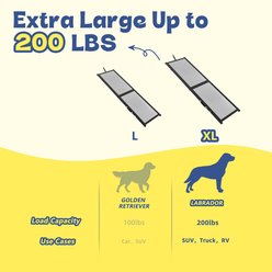 iPetba Joint Support Heavy-Duty Carry Handle Dog Ramp for Car, SUV & Truck, Grey slide 2 of 7