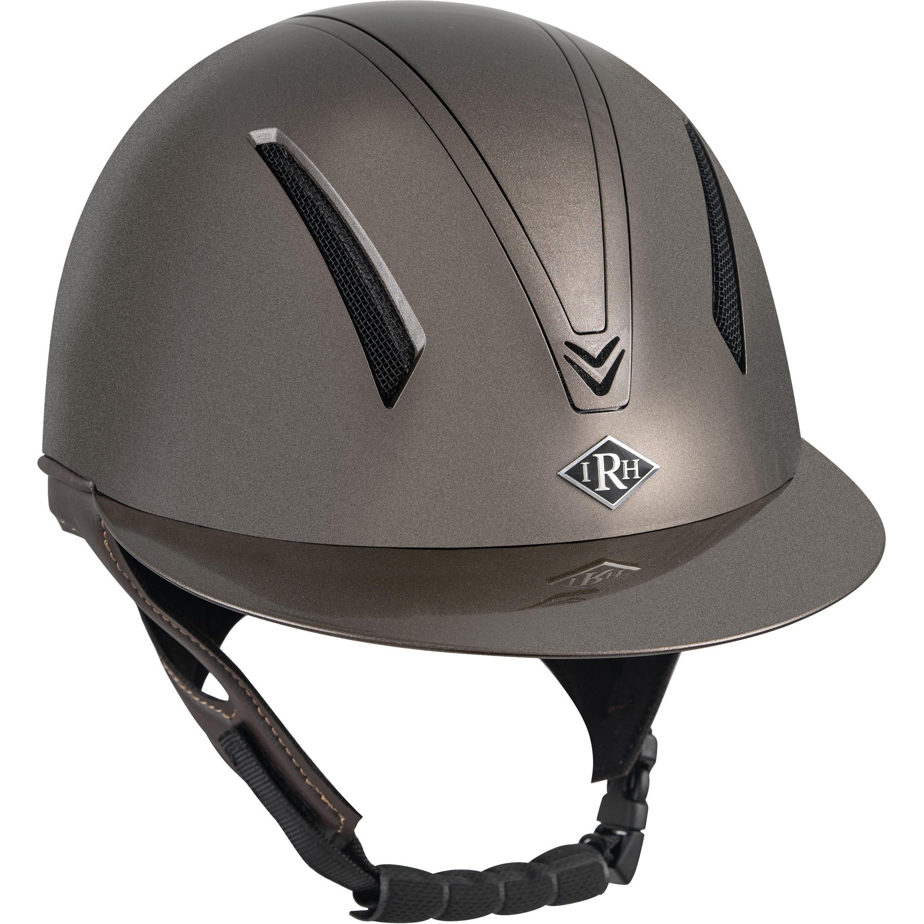 IRH F1 Short Brim Horse Riding Helmet, Gloss Brown/Gloss Brown Frame, Small: 6 5/8 to 6 3/4 -in