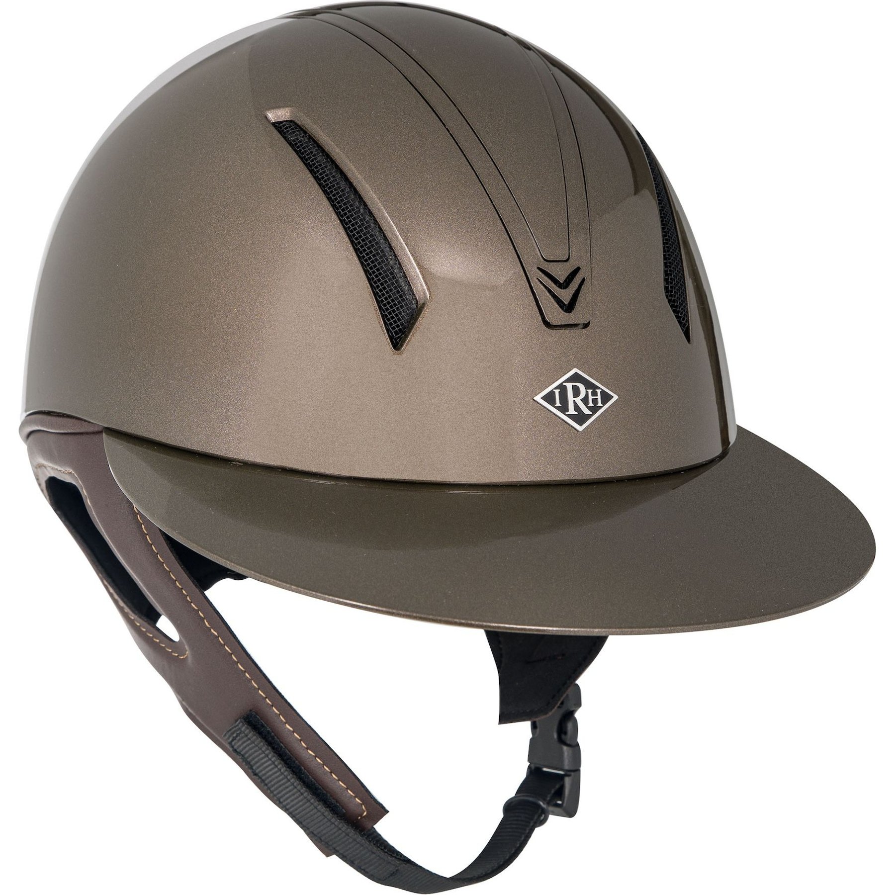 IRH F1 Wide Brim Horse Riding Helmet, Gloss Brown/Gloss Brown Frame, Large: 7 1/8 to 7 1/4 -in