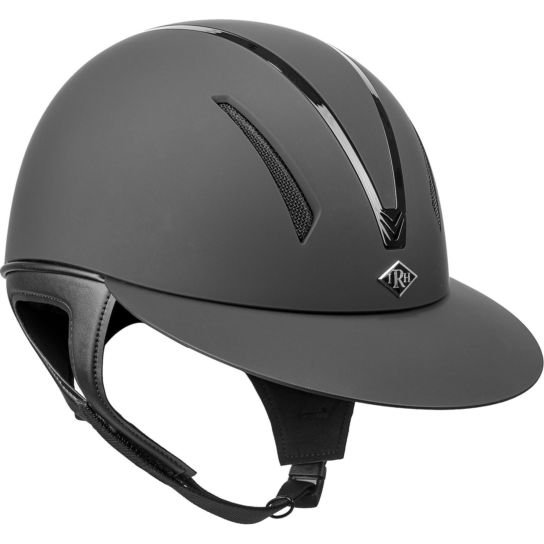 IRH F1 Wide Brim Horse Riding Helmet, Matte Black/Gloss Black Frame, X-Large: 7 3/8 to 7 1/2 -in