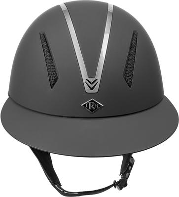 Show full view: IRH F1 Wide Brim Horse Riding Helmet, Matte Black/Titanium Frame, Medium: 6 7/8 to 7 -in slide 3 of 6