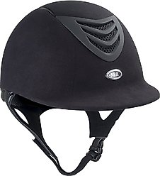 IRH IR4G Black Amara Suede & Matte Black Vent Riding Helmet, Small