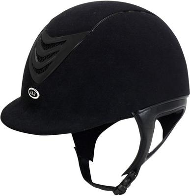 Show full view: IRH IR4G Black Amara Suede & Matte Black Vent Riding Helmet, Small slide 3 of 3