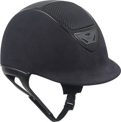 IRH XLT Black Amara Suede & Gloss Black Frame Riding Helmet, Small