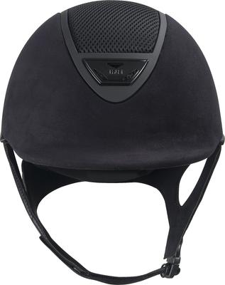 Show full view: IRH XLT Black Amara Suede & Matte Black Frame Riding Helmet, X-Large slide 2 of 7