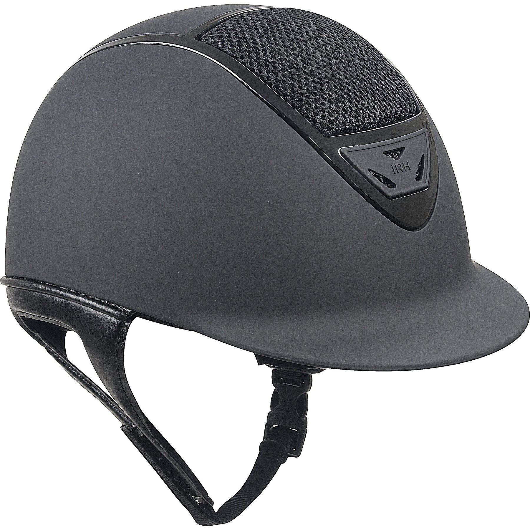 IRH XLT Matte Black Finish & Gloss Black Frame Riding Helmet, Medium
