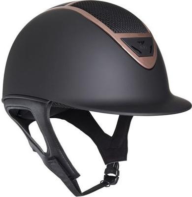 Show full view: IRH XLT Matte Black Finish & Rose Gold Frame Riding Helmet, Large slide 3 of 3