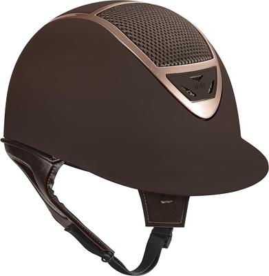 Show full view: IRH XLT Matte Brown Finish & Rose Gold Frame Riding Helmet, Large slide 2 of 3