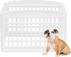 IRIS 4-Panel Dog Exercise Playpen, 24-in, White