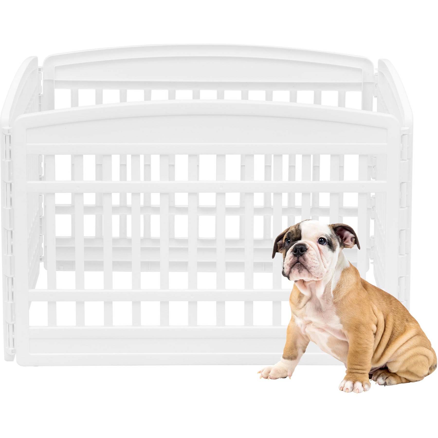 IRIS 4-Panel Indoor Dog Exercise Playpen, 24-in, White