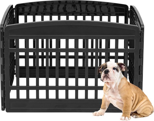 IRIS 4-Panel Dog Exercise Playpen, Black, 24-in