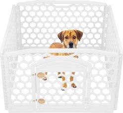 IRIS Dog Exercise Playpen, White, 24-in, 4-Panel