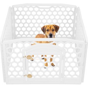IRIS USA 4-6 Panel Dog Exercise Playpen with Door, 24-in