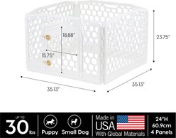 IRIS Dog Exercise Playpen, White, 24-in, 4-Panel slide 2 of 9