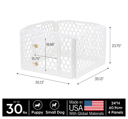 Show full view: IRIS Dog Exercise Playpen, White, 24-in, 4-Panel slide 10 of 11