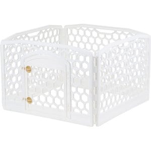 IRIS Dog Exercise Playpen, White, 24-in, 4-Panel