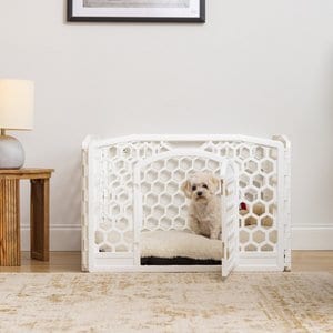 IRIS Dog Exercise Playpen, White, 24-in, 4-Panel