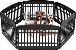 IRIS 6-Panel Dog Exercise Playpen, Black, 24-in