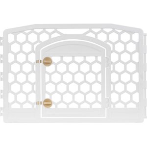 IRIS Dog Exercise Playpen, White, 24-in, 6-Panel
