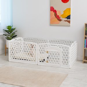 IRIS Dog Exercise Playpen, White, 24-in, 6-Panel