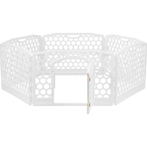 IRIS Dog Exercise Playpen, White, 24-in, 6-Panel