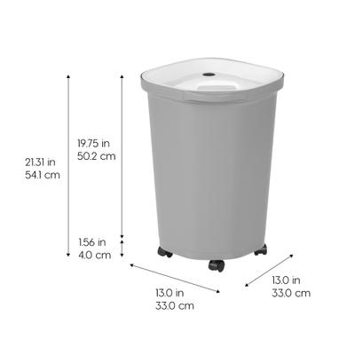 Show full view: IRIS Premium Airtight Dog Food Storage Container with Casters, Scoop, Seal & Air Valve, Gray, 25-lbs slide 7 of 10