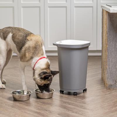 Show full view: IRIS Premium Airtight Dog Food Storage Container with Casters, Scoop, Seal & Air Valve, Gray, 25-lbs slide 5 of 10