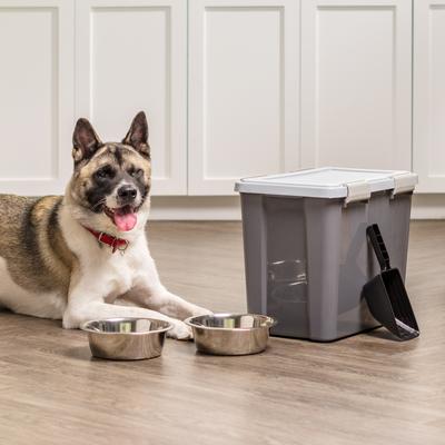 Show full view: IRIS Airtight Dog & Cat Food Container with Scoop, 30-lb, Gray slide 4 of 10