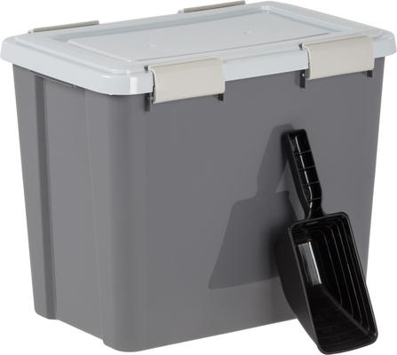 Show full view: IRIS Airtight Dog & Cat Food Container with Scoop, 30-lb, Gray slide 3 of 10