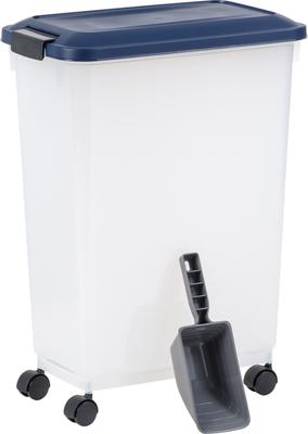 Show full view: IRIS WeatherPro Airtight Dog, Cat & Bird Food Storage Container, Navy, 37.5-lb slide 2 of 11
